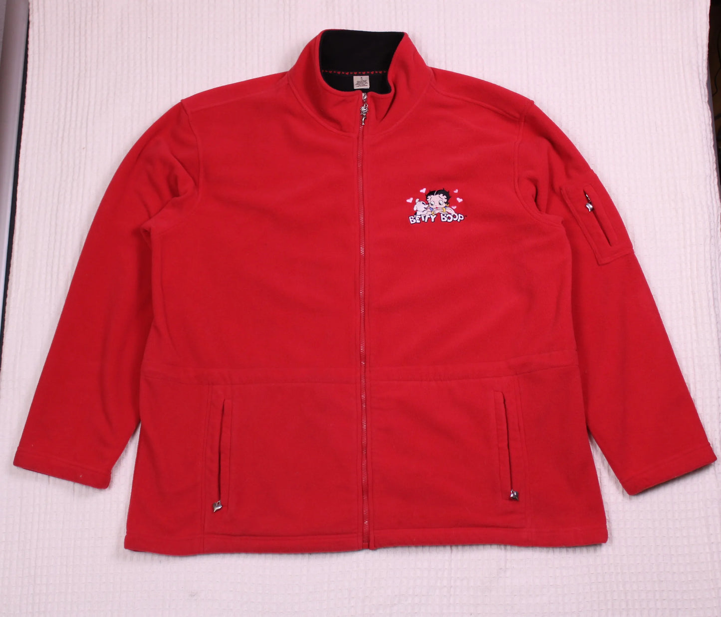 Vintage Y2K - Red Betty Boop Fleece Jacket  - Size 2XL