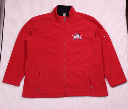 Vintage Y2K - Red Betty Boop Fleece Jacket  - Size 2XL