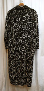 Vintage - Chayes - Dark Gray Green Velvet Swirl Embossed Coat - Size S