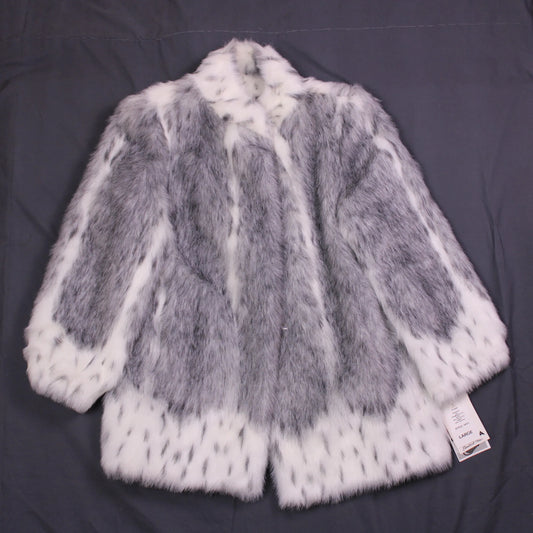 Vintage - Olympia Limited Inc. - White/Black Faux Fur Coat - Size L