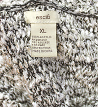 Load image into Gallery viewer, Escio - Pearl, Black &amp; Beige, Knobbly Knit Sweater w/ Embroidered Mesh Knit Sleeves - Size XL