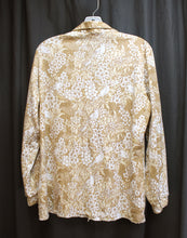 Load image into Gallery viewer, Vintage 70&#39;s - Koret of California - Tan &amp; White, Bird &amp; Floral Print Button Front Shirt - 18&quot; Shoulders, 22&quot; Chest (pit to pit)