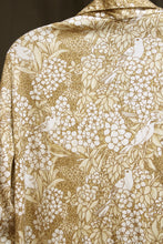 Load image into Gallery viewer, Vintage 70&#39;s - Koret of California - Tan &amp; White, Bird &amp; Floral Print Button Front Shirt - 18&quot; Shoulders, 22&quot; Chest (pit to pit)
