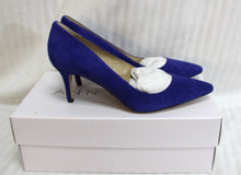 Load image into Gallery viewer, Ann Taylor- &quot;Eryn&quot; Cobalt Flame (Blue) Suede Kitten Heel Pumps - Size 6 (In Box)