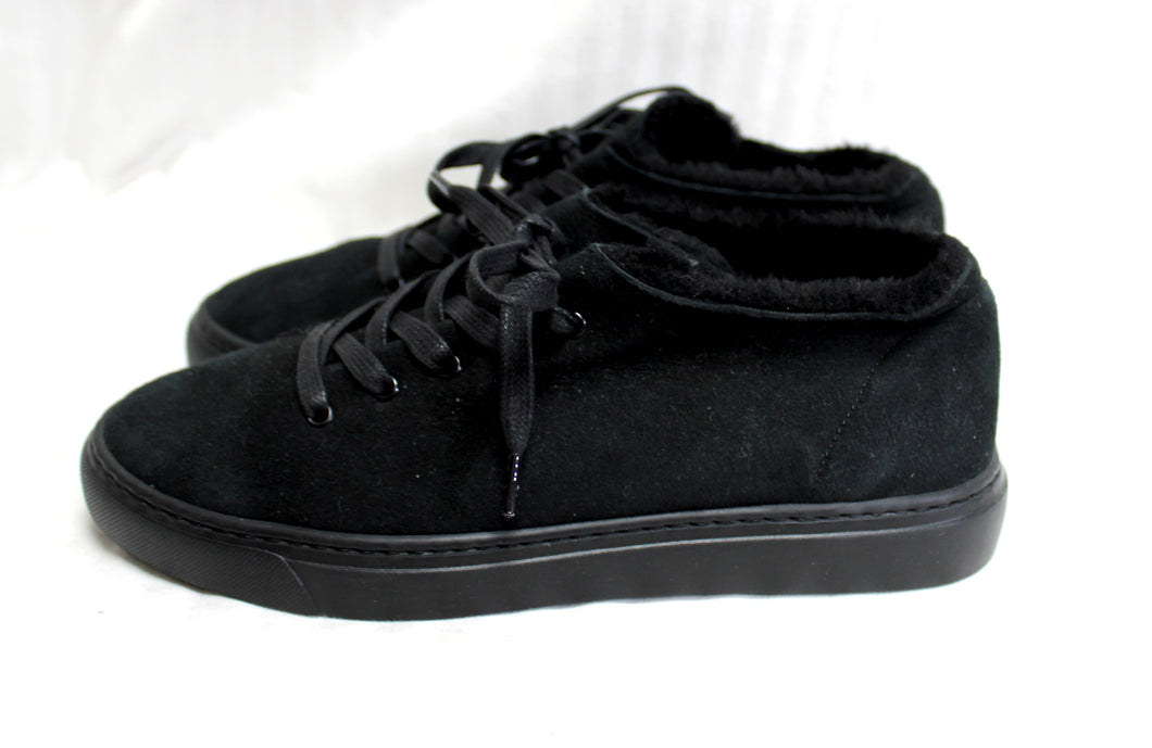 Officine Creative Laboratorio (Italy)- Handmade Black Suede w/ Shearling Lining Sneakers - Size 8