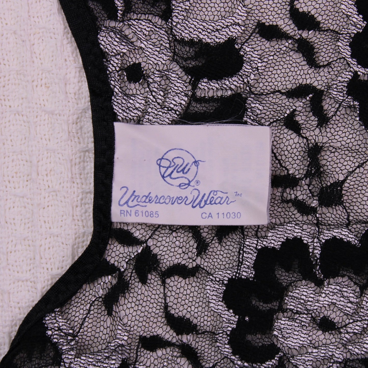 Vintage - Undercover Wear - Black Lace Teddy Bodysuit with a Ruffled Peplum Bottom - Size M
