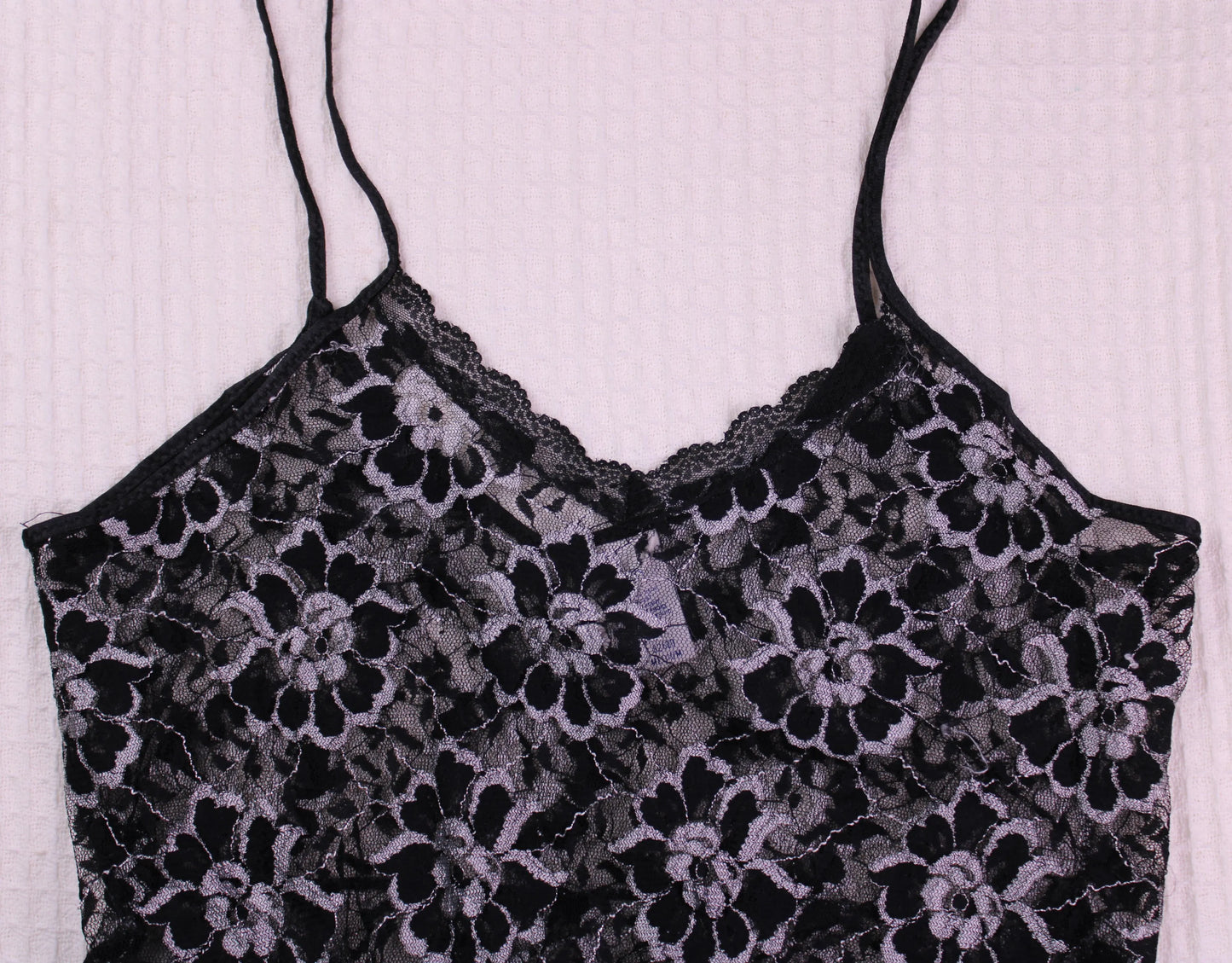 Vintage - Undercover Wear - Black Lace Teddy Bodysuit with a Ruffled Peplum Bottom - Size M