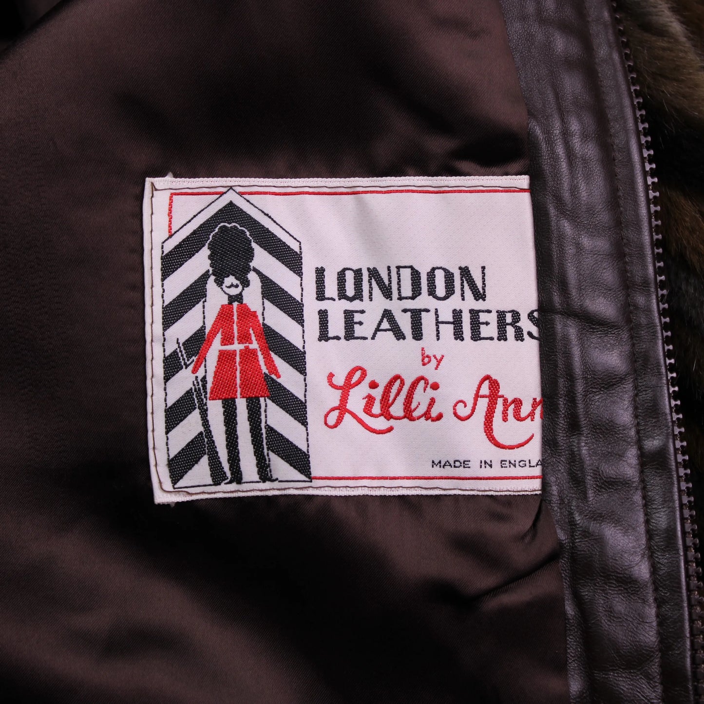 Vintage - London Leathers by Lilli Ann - Faux Fur & Leather Stripped Jacket