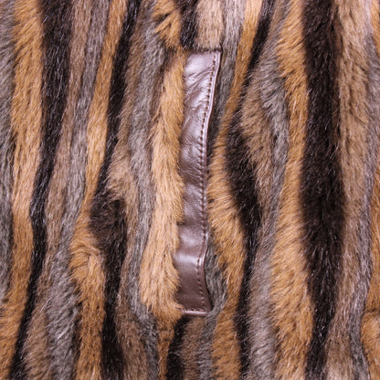 Vintage - London Leathers by Lilli Ann - Faux Fur & Leather Stripped Jacket