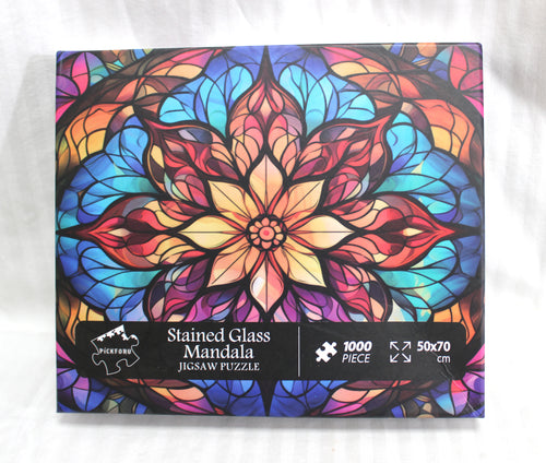 Stained Glass Mandala - 1000 PC Puzzle - Pickforu
