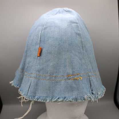 Vintage - Levi's - Reversible Blue Denim Bucket Hat with a Raw Edge