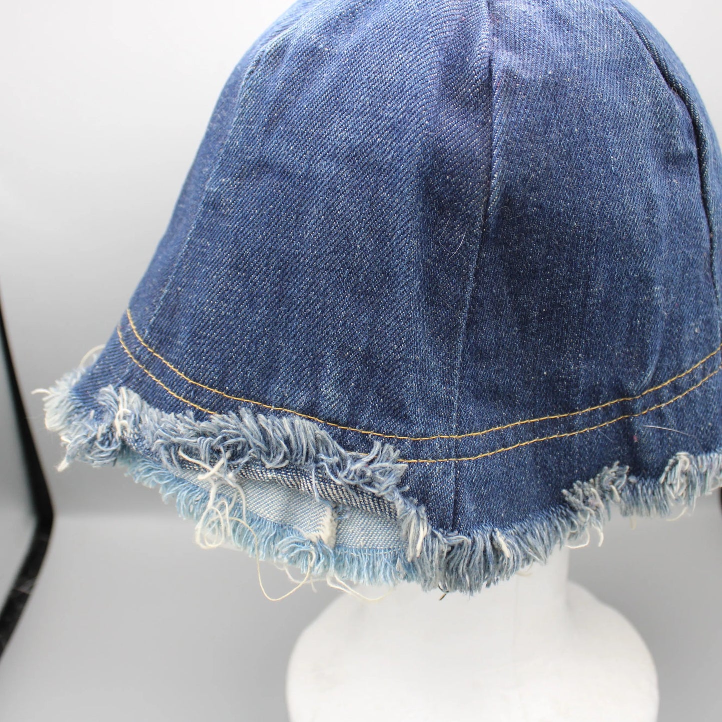 Vintage - Levi's - Reversible Blue Denim Bucket Hat with a Raw Edge