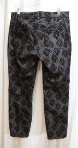 Coldwater Creek - Black On Black Raised Flocked Velvet Pattern Jeans - Size 12
