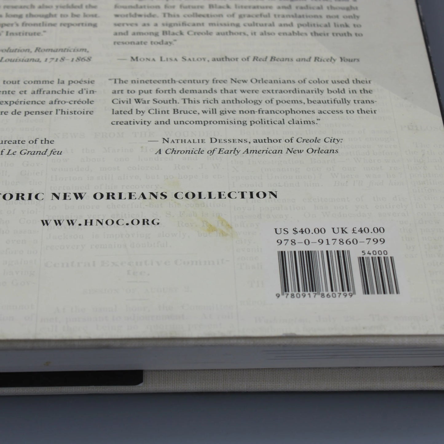 The Historic New Orleans Collection - Afro-Creole Poetry in French from Louisiana's Radical Civil War-Era Newspapers Translated and Introduced by Clint Bruce