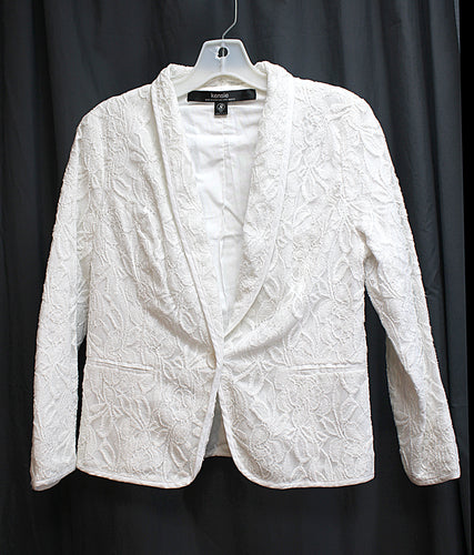 Kensie - White Lace One Button  Blazer Jacket - Size S