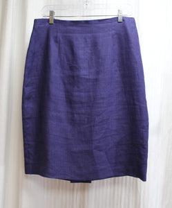 Vintage - Sake - Dark Grape Linen Skirt - Size 12 (Vintage 30" Waist)