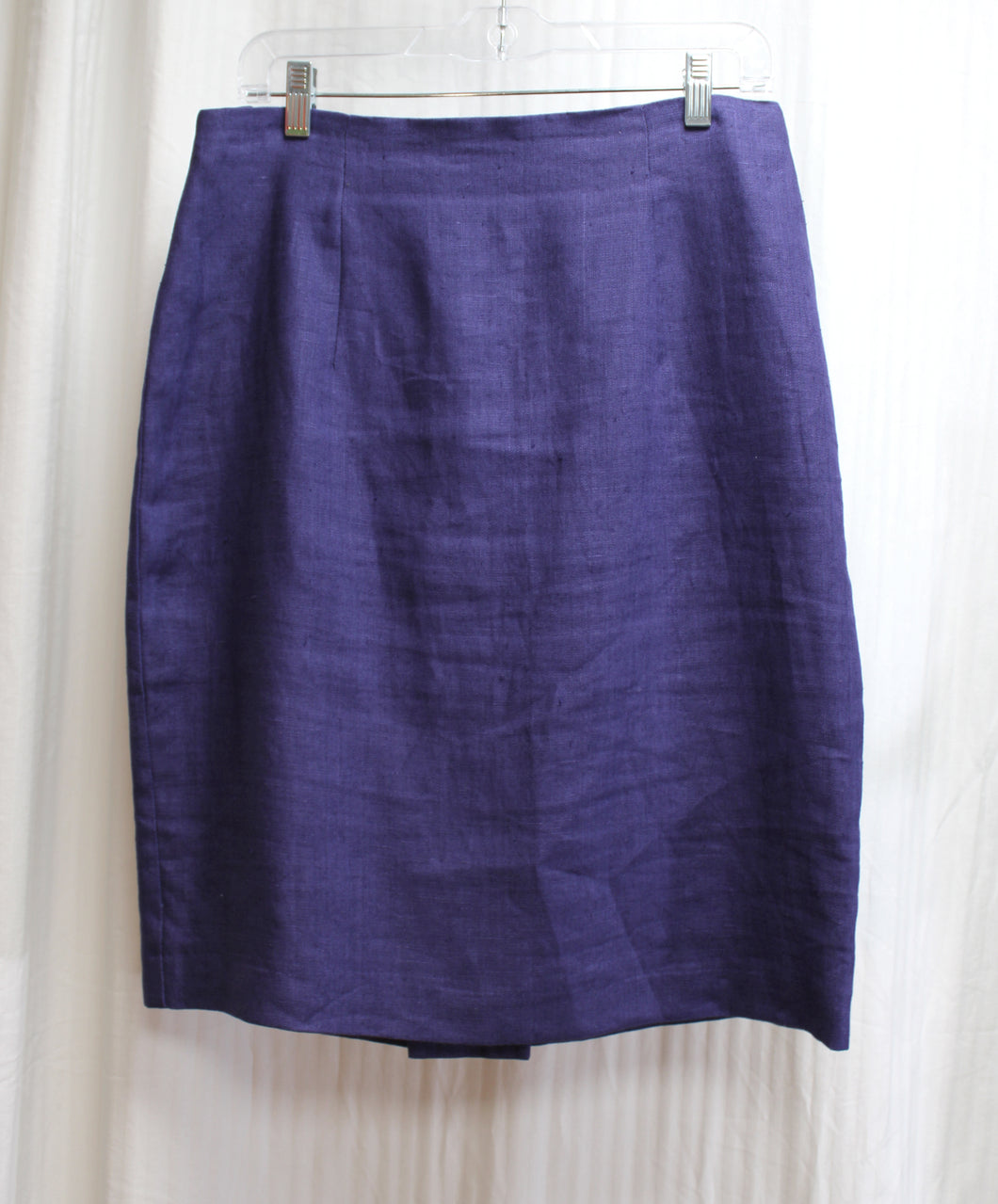 Vintage - Sake - Dark Grape Linen Skirt - Size 12 (Vintage 30