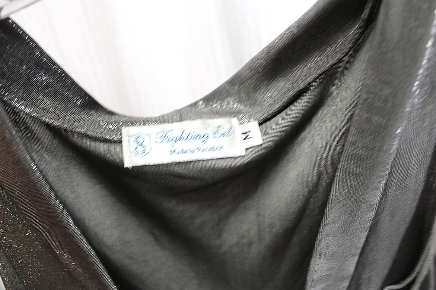 Vintage - Fighting Eel (Hawaii) - Sleeveless Scoop Neck Silver Metallic Dark Gray Mini Dress - Size M