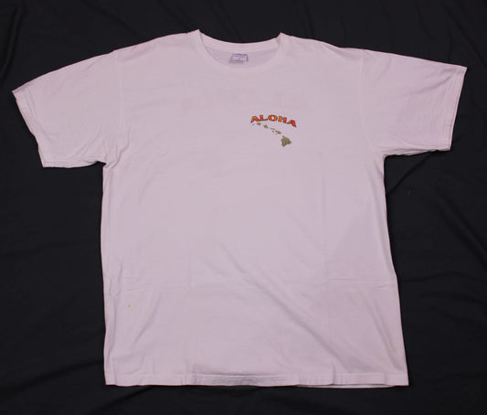 Crazy Shirts - Vintage Y2K - White Aloha Graphic T-shirt - Size XL