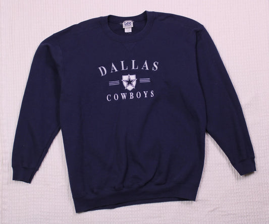 Lee Sport - Vintage - Navy Blue Dallas Cowboys Crewneck Sweatshirt - Size L