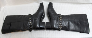 Blondo - Black Leather Heeled Moto Boots - Size 9D (wide)