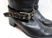 Load image into Gallery viewer, Blondo - Black Leather Heeled Moto Boots - Size 9D (wide)