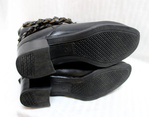 Blondo - Black Leather Heeled Moto Boots - Size 9D (wide)