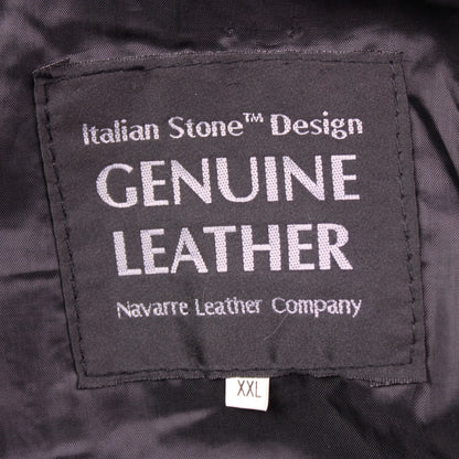Italian Stone Design - Vintage - Black Patchwork Leather Jacket - Size XXL
