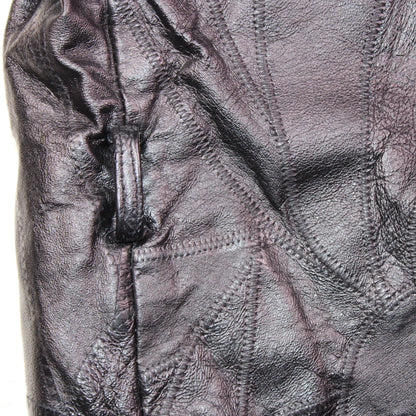 Italian Stone Design - Vintage - Black Patchwork Leather Jacket - Size XXL