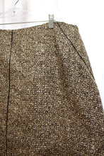 Load image into Gallery viewer, Talbots - Brown, Tans &amp; Black Wool Blend Tweed Skirt w/ Black Piping Detailing - Size 22W