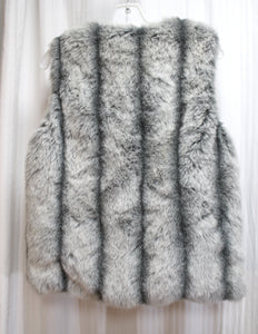 Vintage - Montgomery Ward - Faux Silver Fox Fur Vest - Size M (approx)