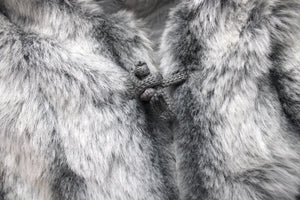 Vintage - Montgomery Ward - Faux Silver Fox Fur Vest - Size M (approx)