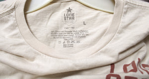 Lone Star Beer - Tan 2 Sided Skeleton Graphic (back) T-Shirt - Size L