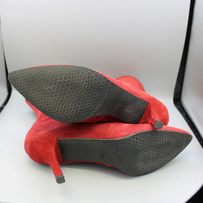 Stuart Weitzman - Red Suede Cling Sock Boots - Size 8M