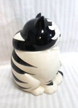 Load image into Gallery viewer, Vintage - Takahashi (San Francisco) - Hand Painted Ceramic Cat w/ Neck Tie - Cookie Jar - 8.75&quot;