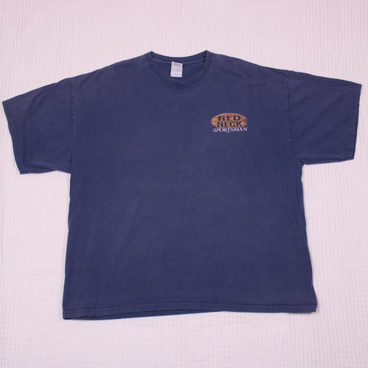 Sportsman Buckwear - Vintage Y2K - Navy Fishfinder Graphic T-shirt - Size 2XL