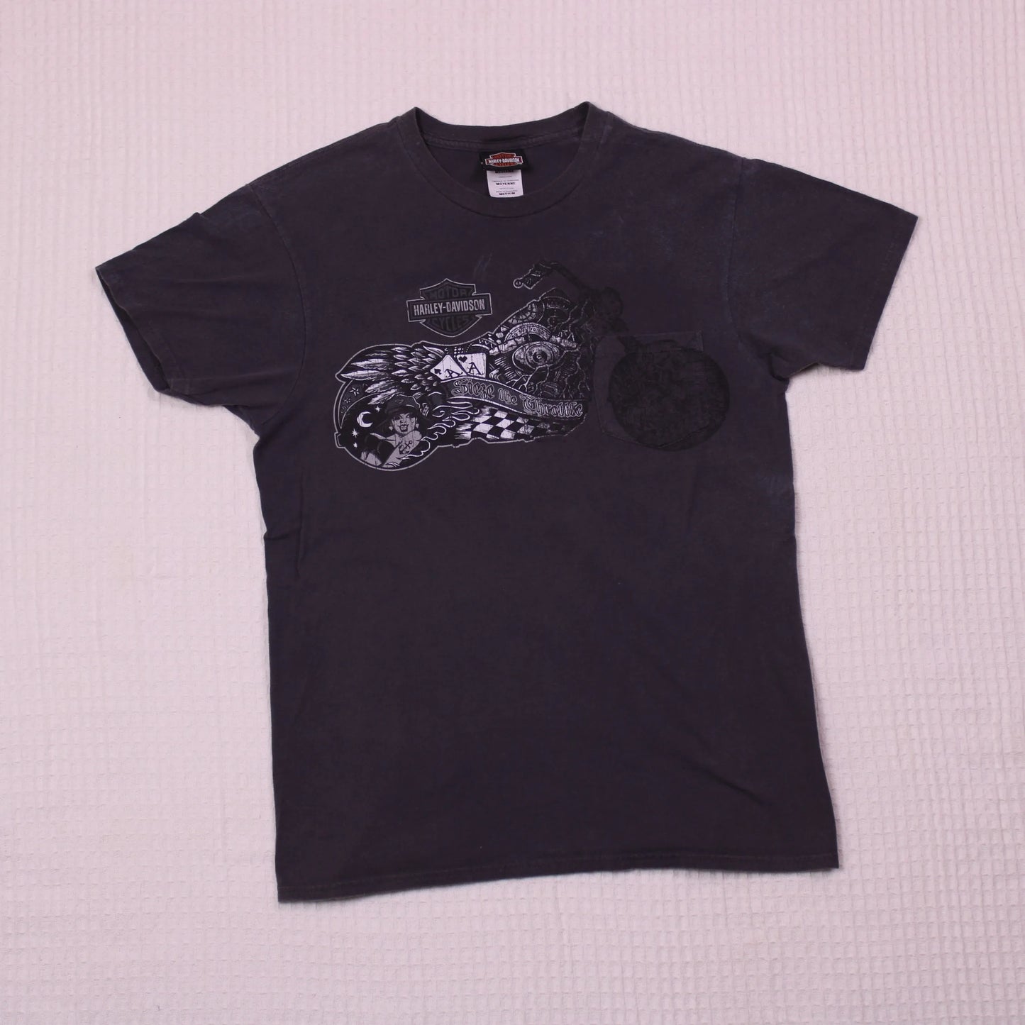 Harley Davidson - Vintage - Charcoal Chopper Graphic T-shirt - Size M
