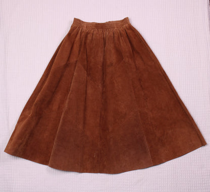 Apostrophe - Vintage -  Brown Suede Skirt - Size  M