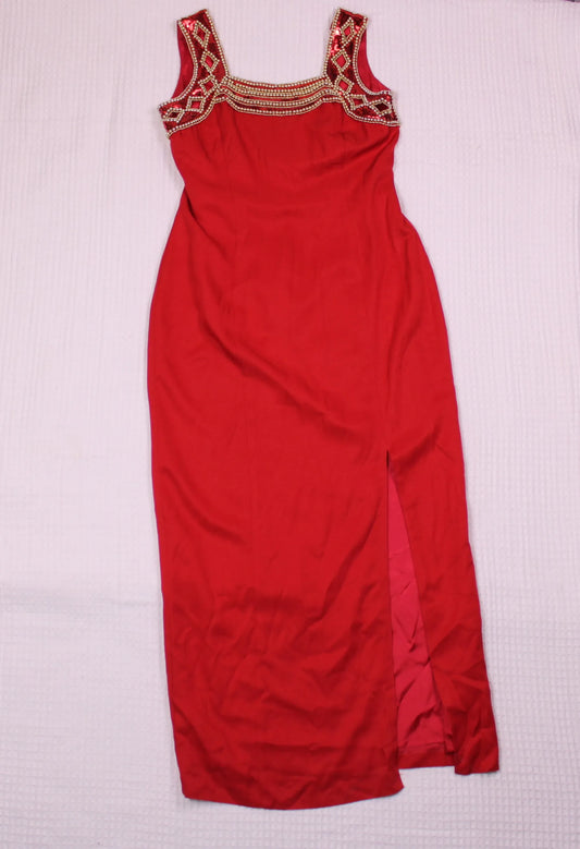 Ever Beauty - Vintage - Red  Evening Gown - Size 12