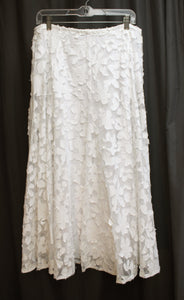 Vintage- Karen Kane - White Embroidered Applique Lace Full  Maxi Skirt - Size XL