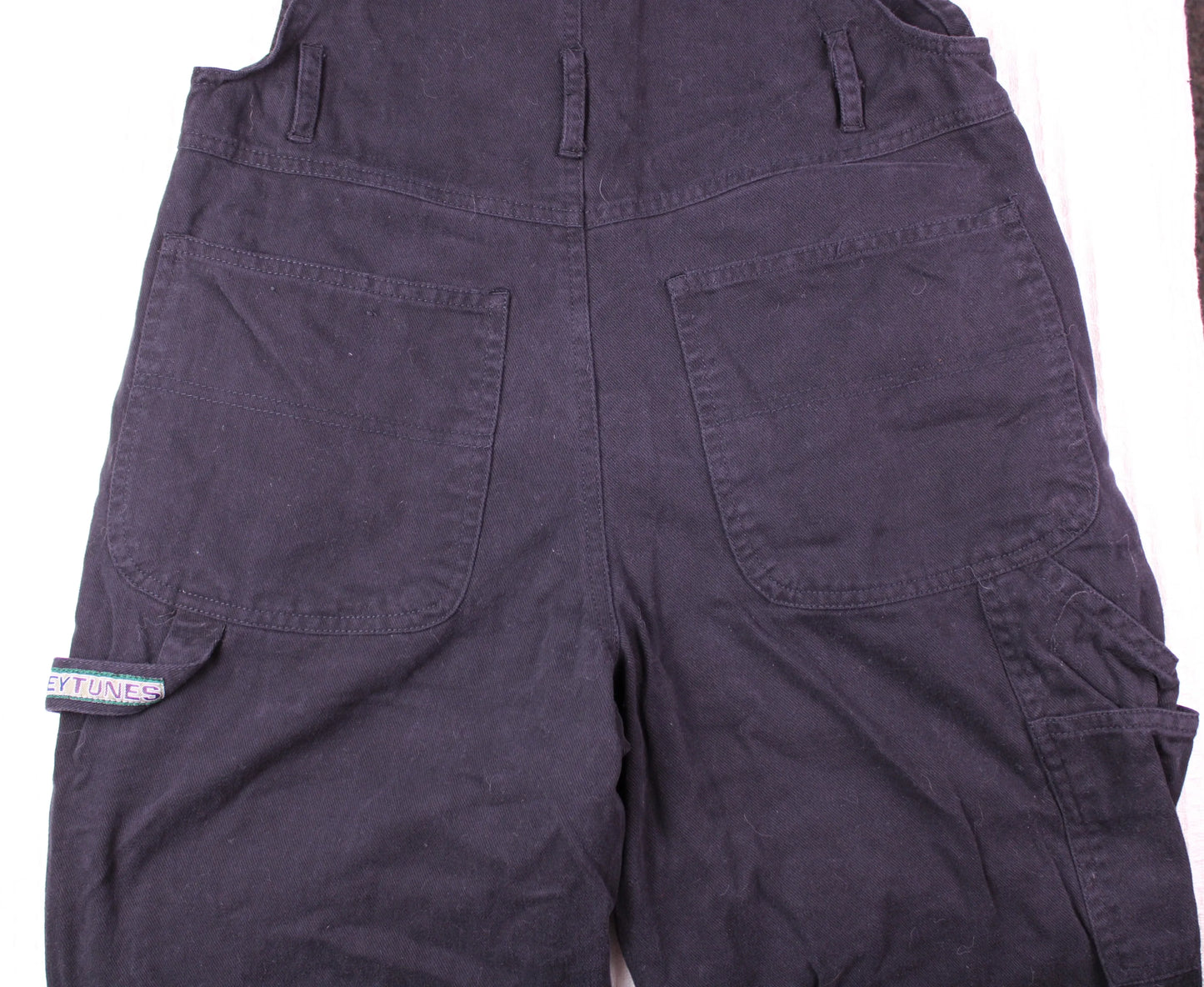 Looney Tunes - Vintage - Black Overalls with Embroidered Tweety Bird & Sylvester  - Size S