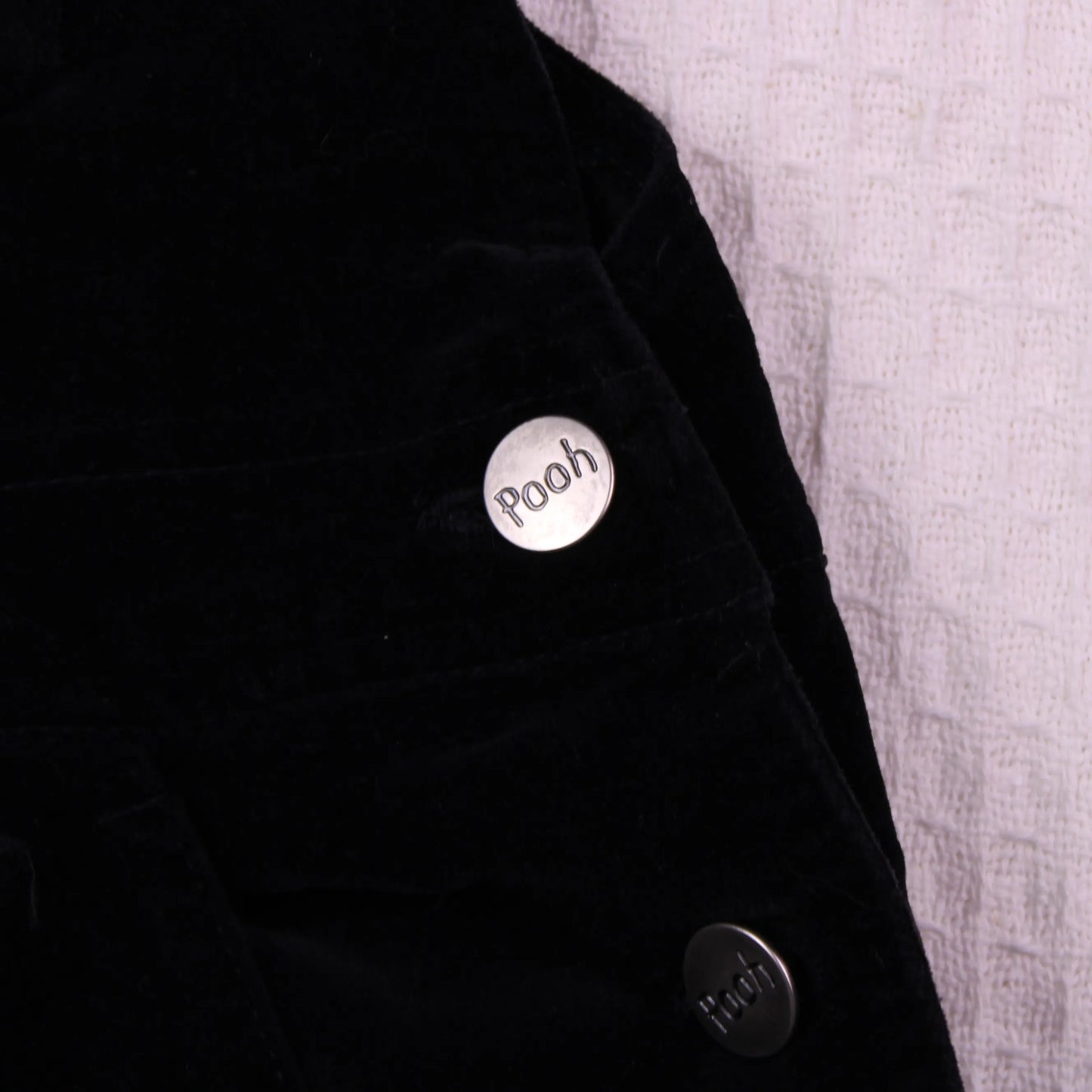 Pooh - Vintage - Black Velvet Overalls featuring Pooh and Tiger- Size M