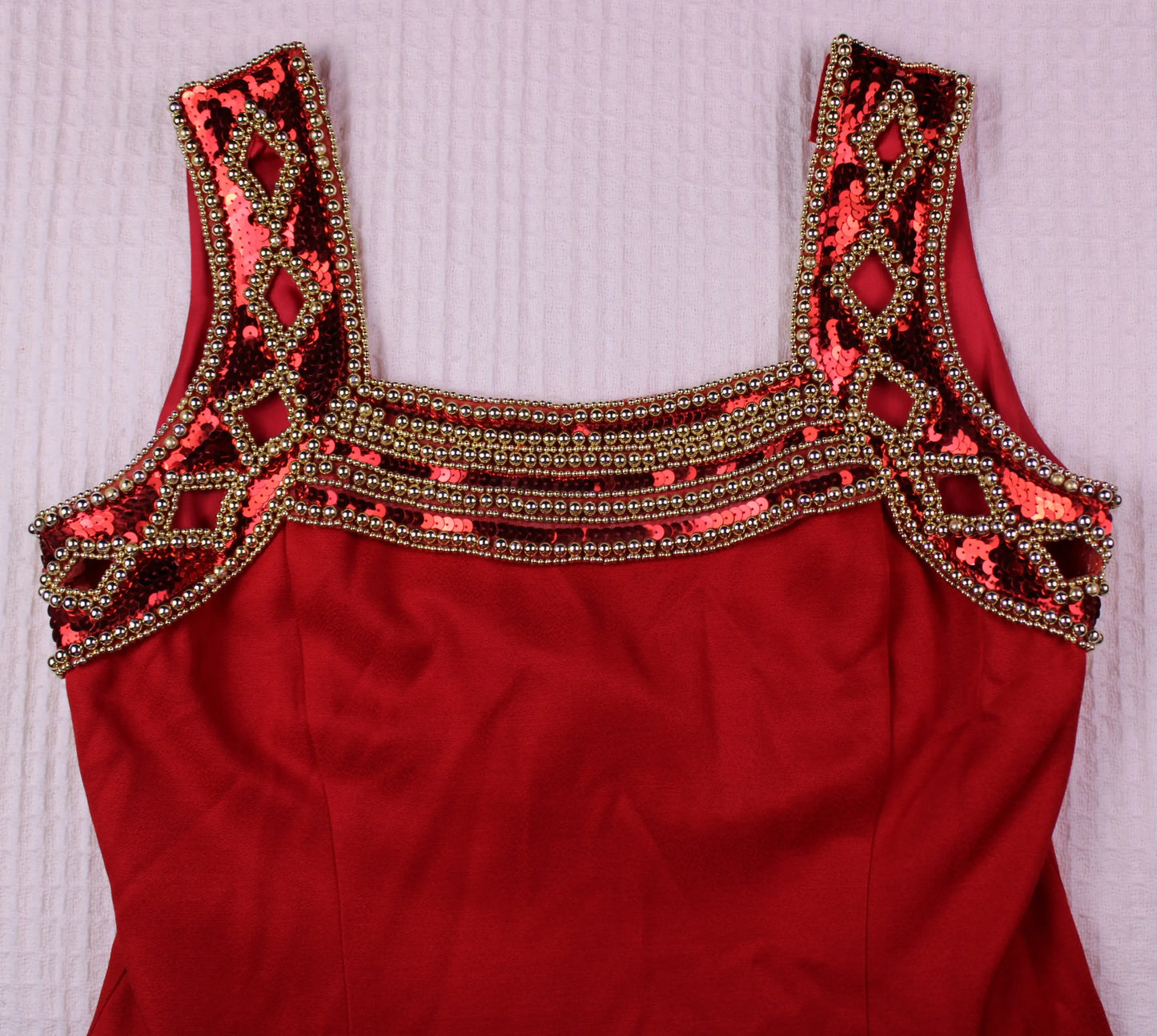 Ever Beauty - Vintage - Red  Evening Gown - Size 12