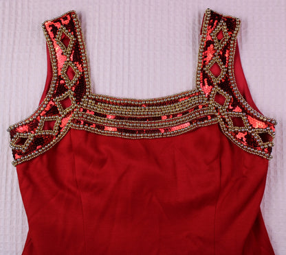 Ever Beauty - Vintage - Red  Evening Gown - Size 12