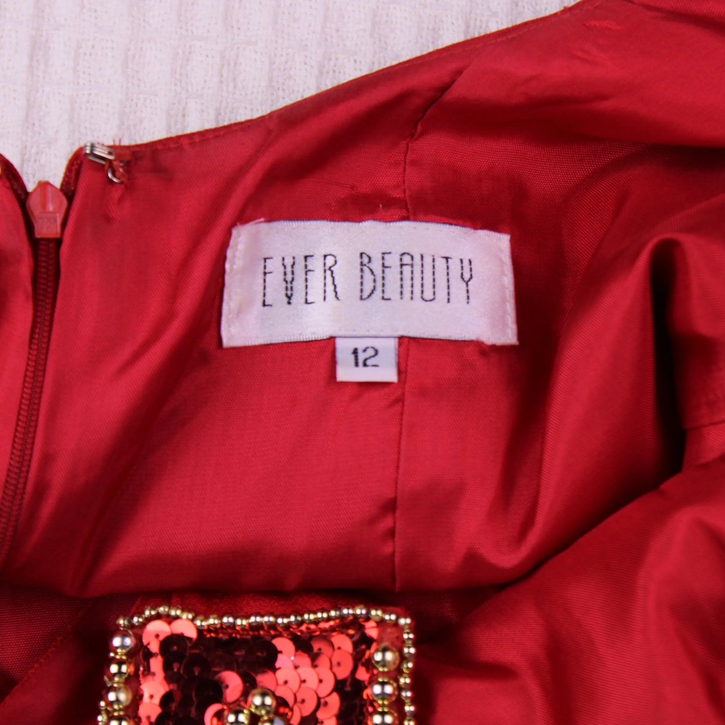 Ever Beauty - Vintage - Red  Evening Gown - Size 12