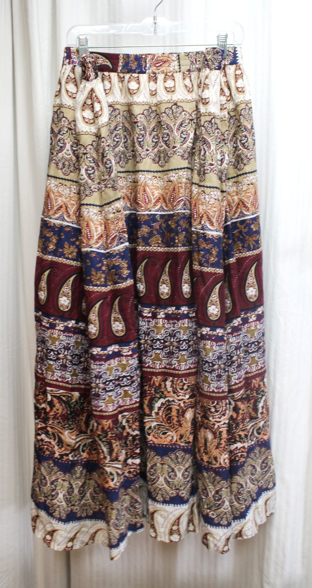Tantrums - Earth Tone Paisley Print Flowy Skirt - Size 3XL