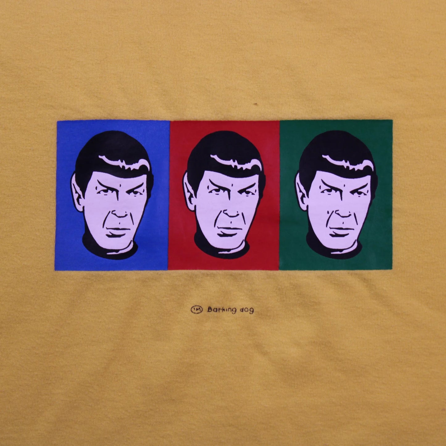 Barking Dog - Yellow Pop Art Spock Graphic T-shirt - Size XL