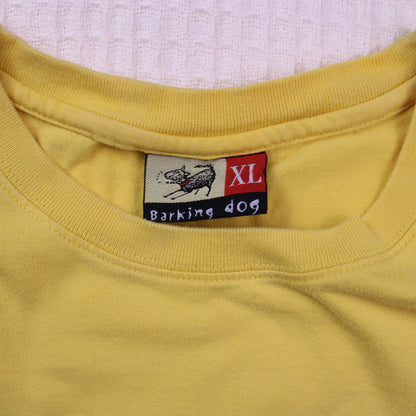 Barking Dog - Yellow Pop Art Spock Graphic T-shirt - Size XL