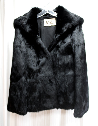 Vintage Niki - luxurious Black Fur Coat - Size M