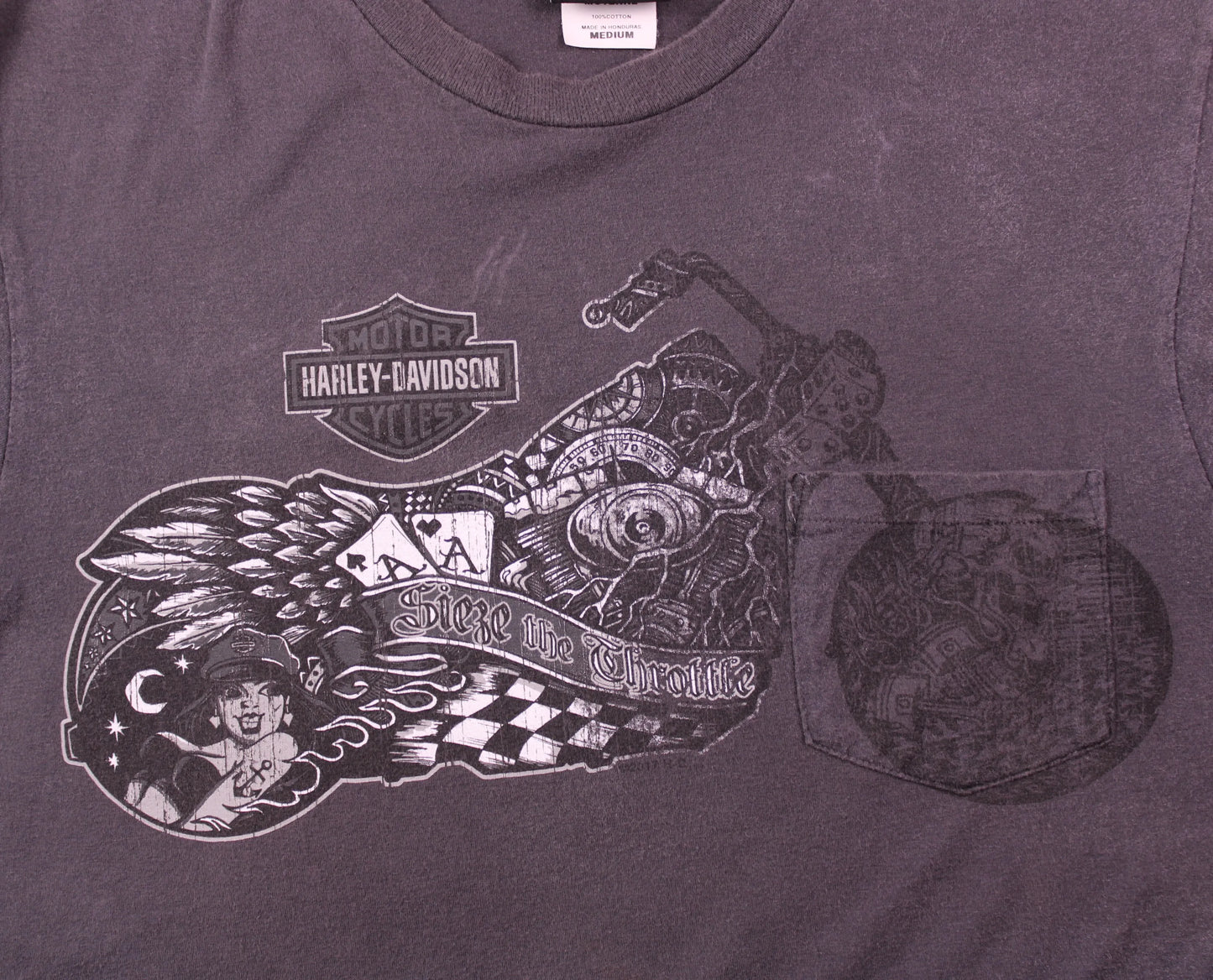 Harley Davidson - Vintage - Charcoal Chopper Graphic T-shirt - Size M